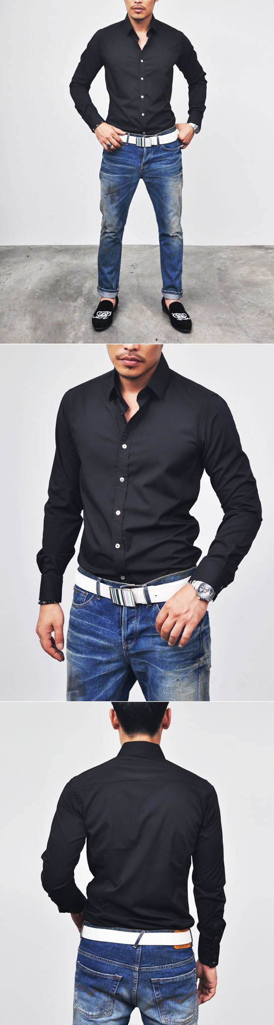 mens slim cut dress shirts